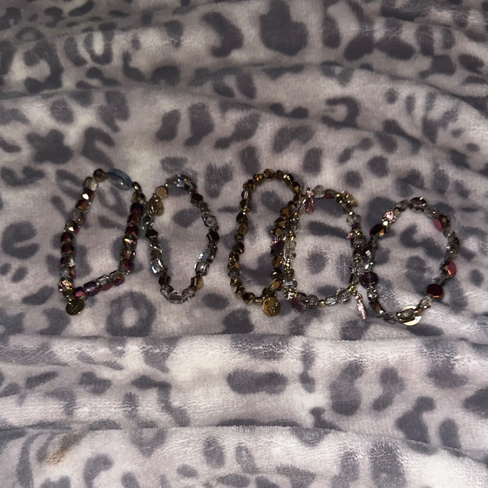Erimish Gold and Purple Multi-Beaded Bracelet - Picture 3 of 4